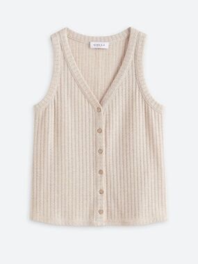 GILLI Cream Knit Button-Front Tank